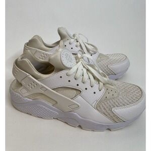 Nike Air Huarache Triple White Sneaker Shoe Mens Size 11 US Athletic Running Gym